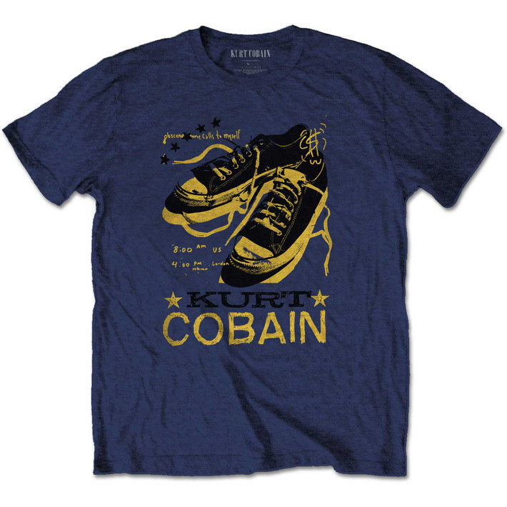 Kurt Cobain 'Laces' (Navy) Kids T-Shirt