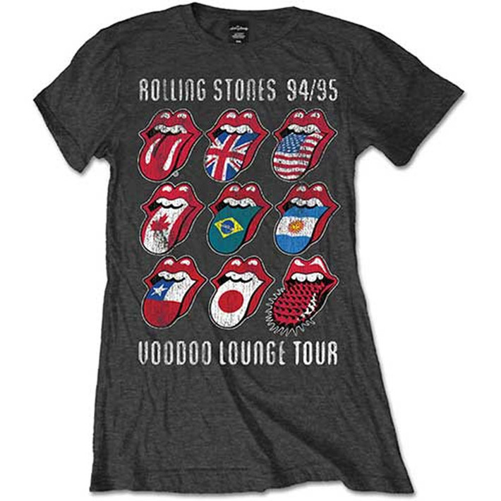 The Rolling Stones 'Voodoo Lounge Tongues' (Grey) Womens Fitted T-Shirt