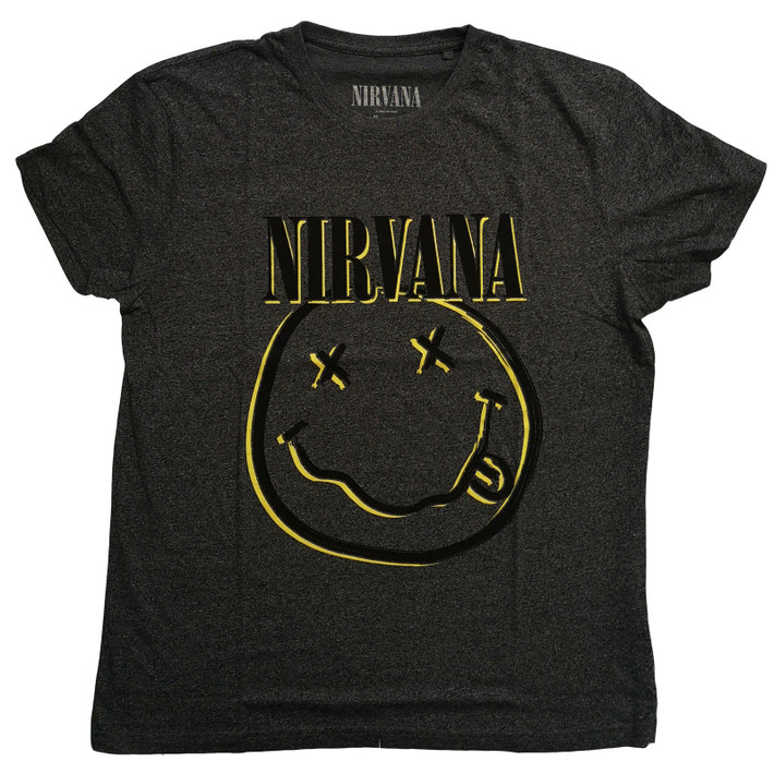 Nirvana 'Inverse Happy Face' (Brindle) T-Shirt