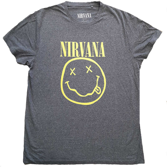 Nirvana 'Yellow Happy Face' (Brindle) T-Shirt