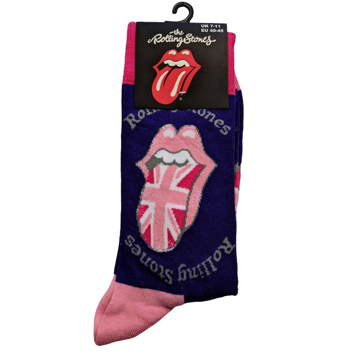 The Rolling Stones 'UK Tongue' (Purple) Socks (One Size = UK 7-11)