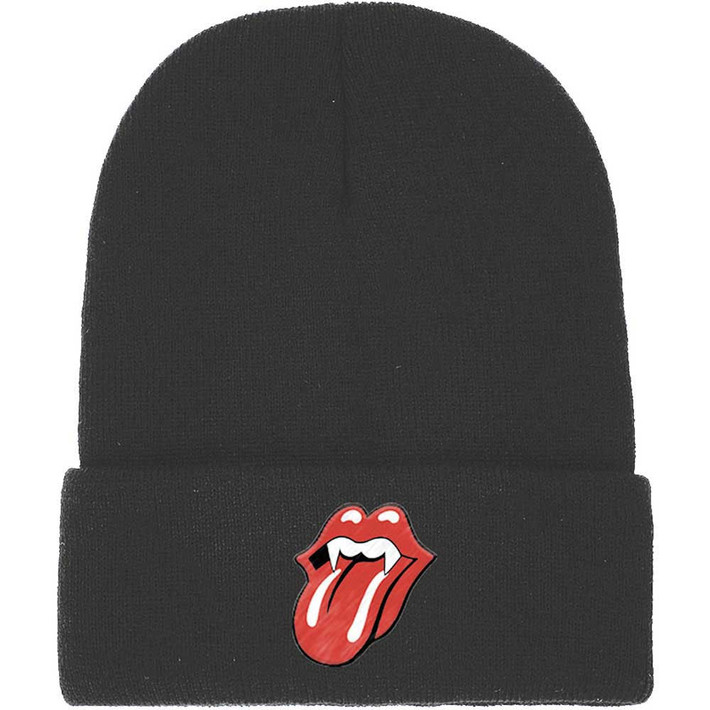 The Rolling Stones 'Fang Tongue' (Black) Beanie Hat
