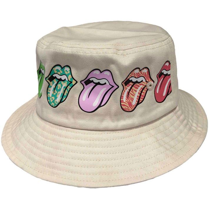 The Rolling Stones 'Multi-Tongue' (Natural) Bucket Hat