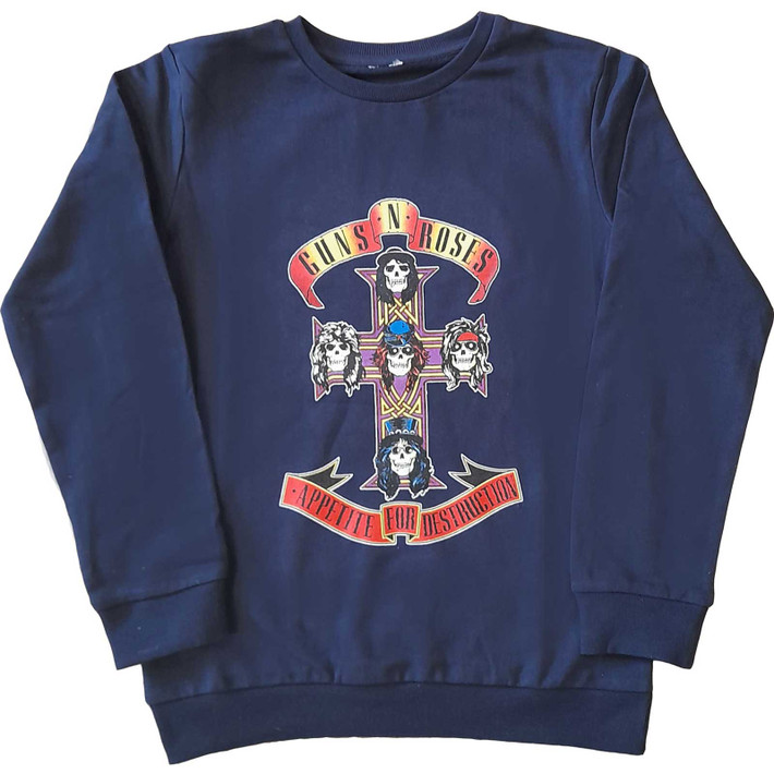 Guns N' Roses 'Appetite for Destruction' (Blue) Kids Sweatshirt