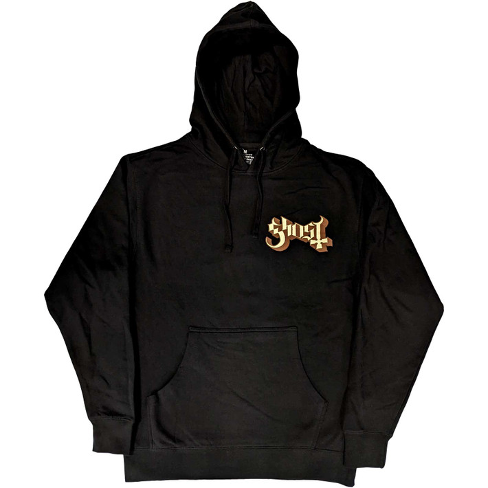 Ghost 'Pocket Logo & Opus' (Black) Pull Over Hoodie