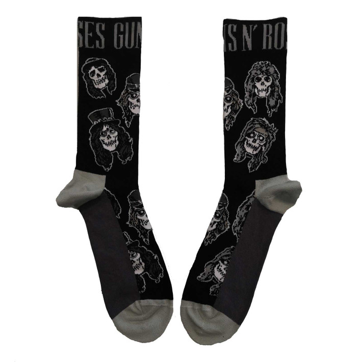 Guns N' Roses ' Skulls Band Monochrome' (Black) Socks (One Size = UK 7-11)