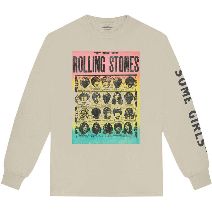 The Rolling Stones 'Some Girls' (Sand) Long Sleeve Shirt Front