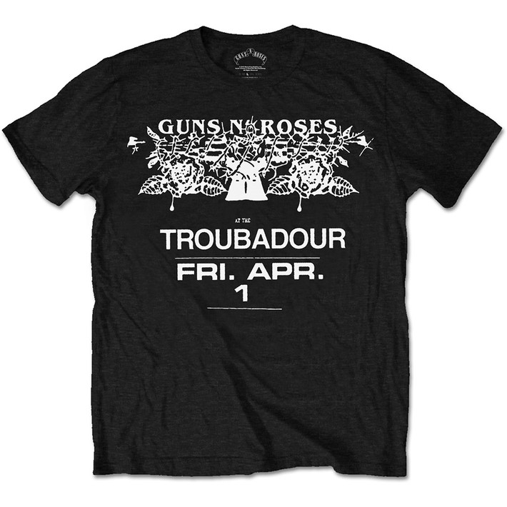 Guns N' Roses 'Troubadour Flyer' (Black) T-Shirt