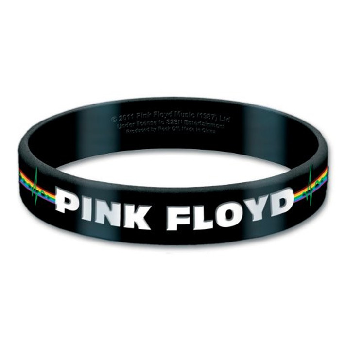 Pink Floyd 'Logo & Pulse' Gummy Wristband