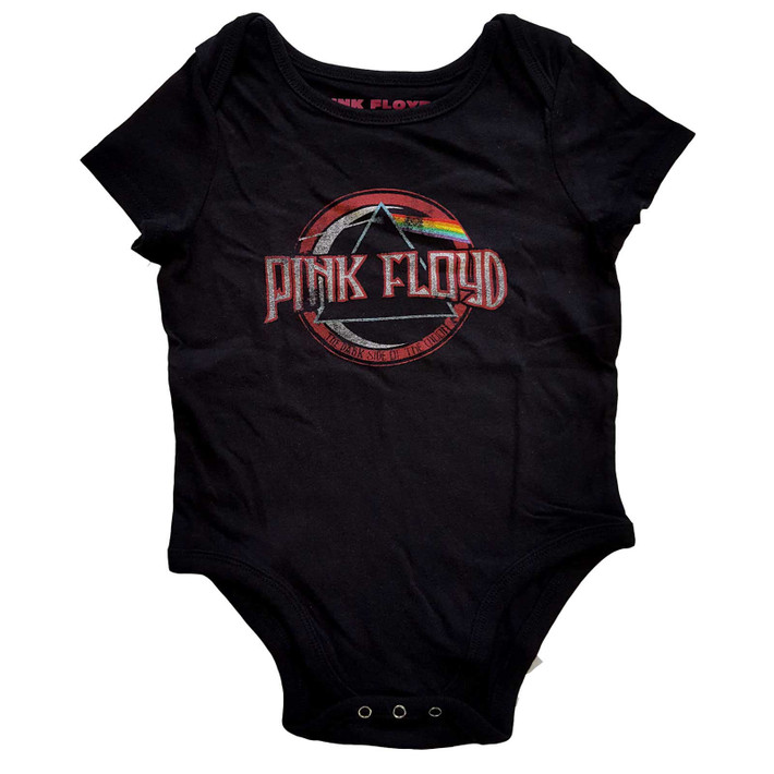 Pink Floyd 'Vintage Dark Side of the Moon Seal' (Black) Baby Grow