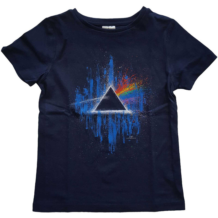 Pink Floyd 'Dark Side of the Moon Blue Splatter' (Navy) Kids T-Shirt