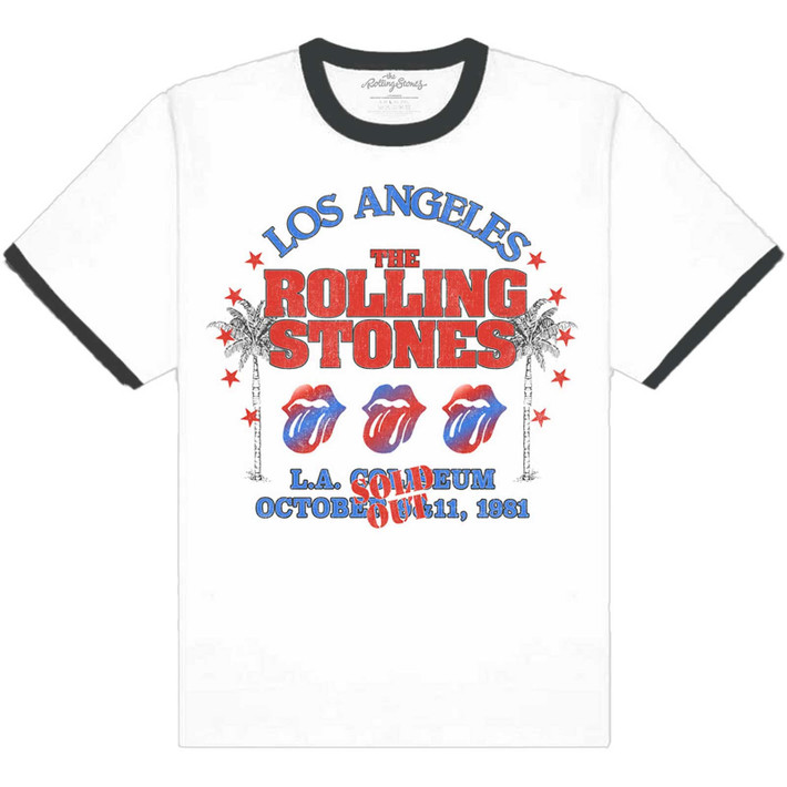 The Rolling Stones 'American LA Tour' (White) Ringer T-Shirt