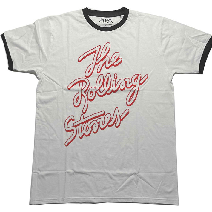 The Rolling Stones 'Signature Logo' (White) Ringer T-Shirt