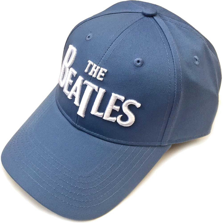 The Beatles 'White Drop T Logo' (Denim Blue) Baseball Cap