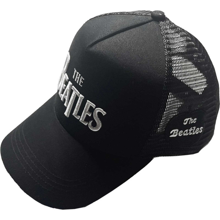 The Beatles 'Drop T Logo & Apple' (Black) Trucker Cap