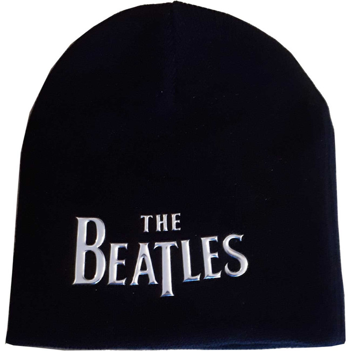 The Beatles 'Sonic Silver Drop T Logo' (Black) Beanie Hat