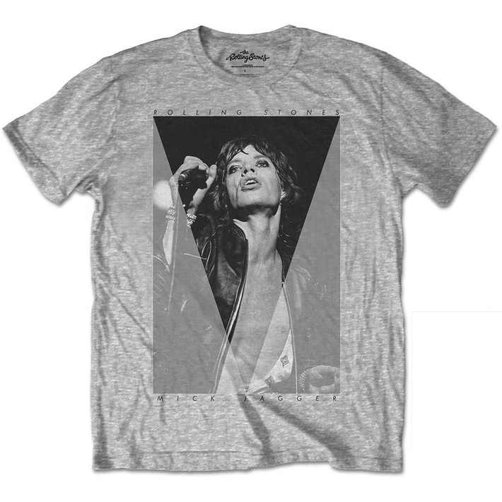 The Rolling Stones 'Mick Triangle' (Grey) T-Shirt