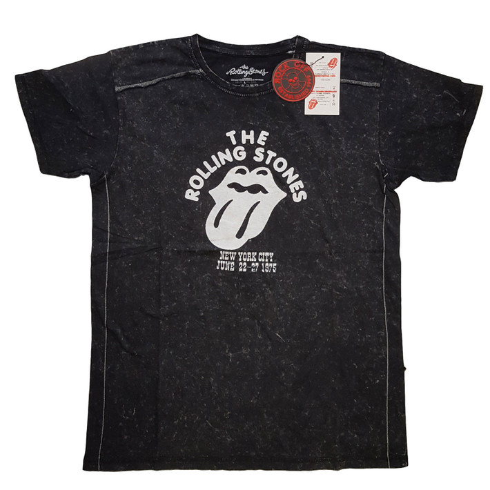 The Rolling Stones 'NYC 75' (Black) Snow Wash T-Shirt