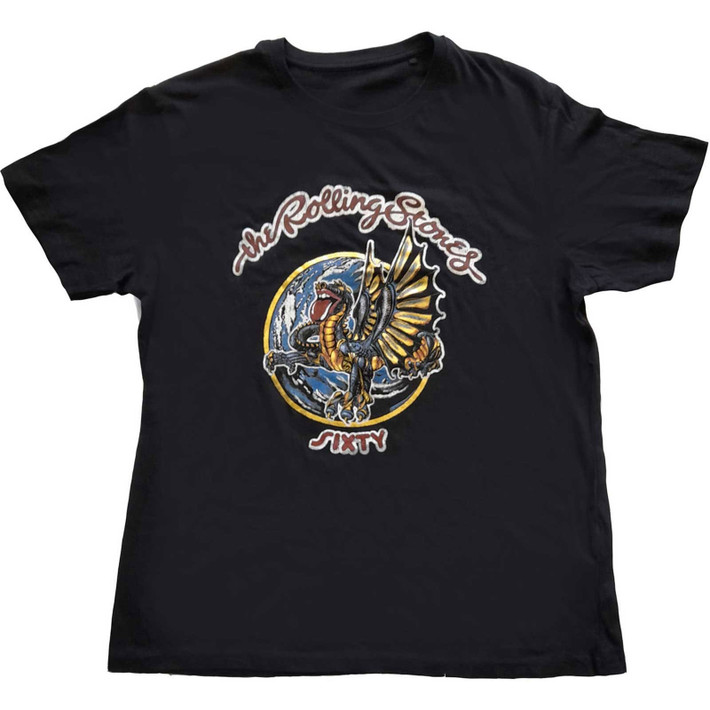 The Rolling Stones 'Sixty Dragon Globe' (Black) T-Shirt