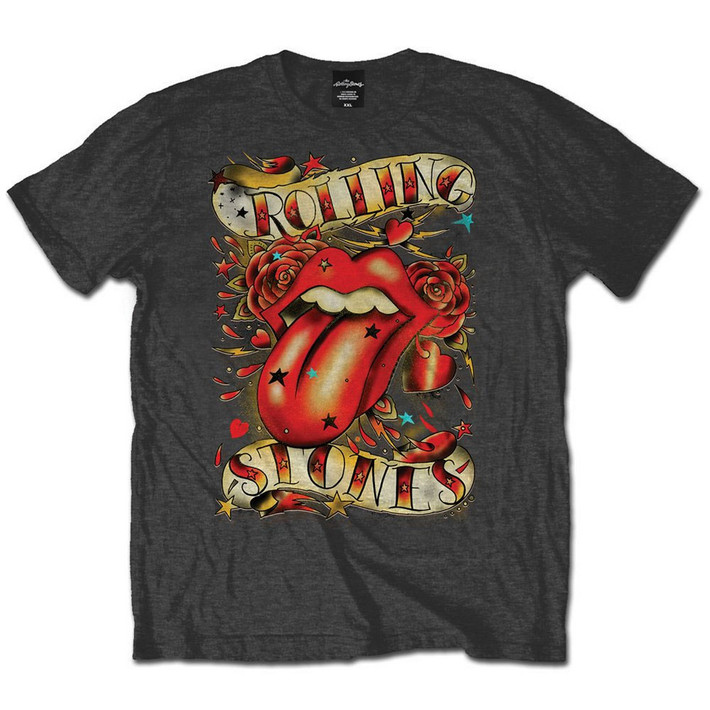 The Rolling Stones 'Tongue & Stars' (Grey) T-Shirt