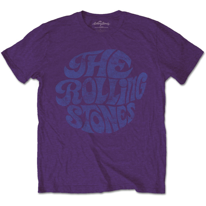 The Rolling Stones 'Vintage 70s Logo' (Purple) T-Shirt