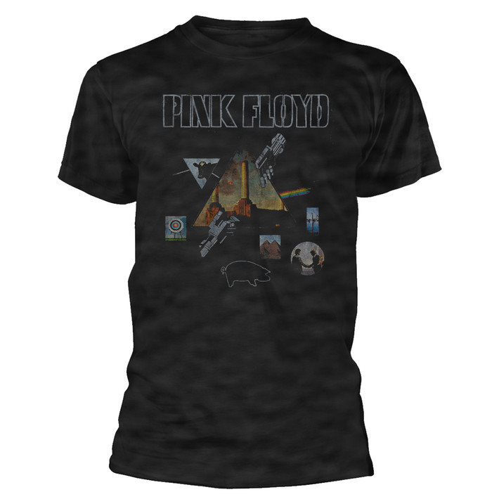 Pink Floyd 'Montage' (Black) Vintage Look T-Shirt