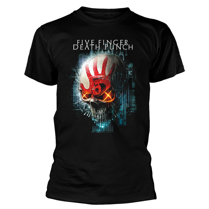 Five Finger Death Punch 'Interface Skull' (Black) T-Shirt