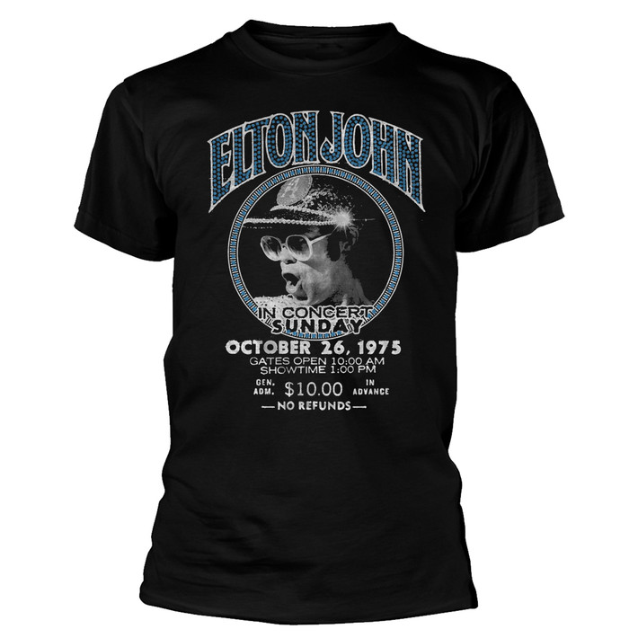 Elton John 'Live In Concert' (Black) T-Shirt