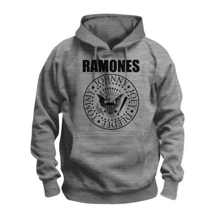 Ramones 'Presidential Seal' (Grey) Pull Over Hoodie