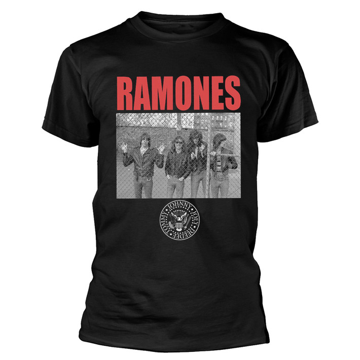 Ramones 'Cage Photo' (Black) T-Shirt