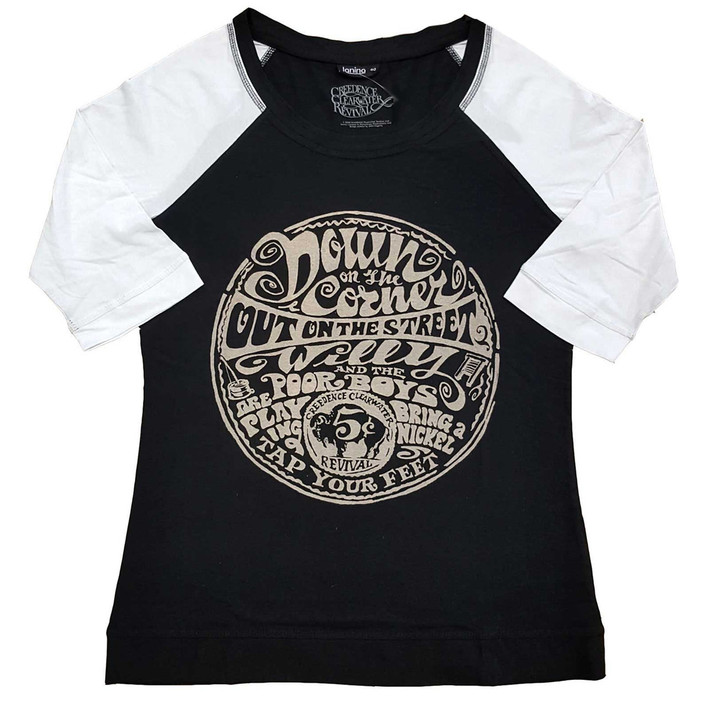 Creedence Clearwater Revival 'Down On The Corner' Womens Raglan Shirt