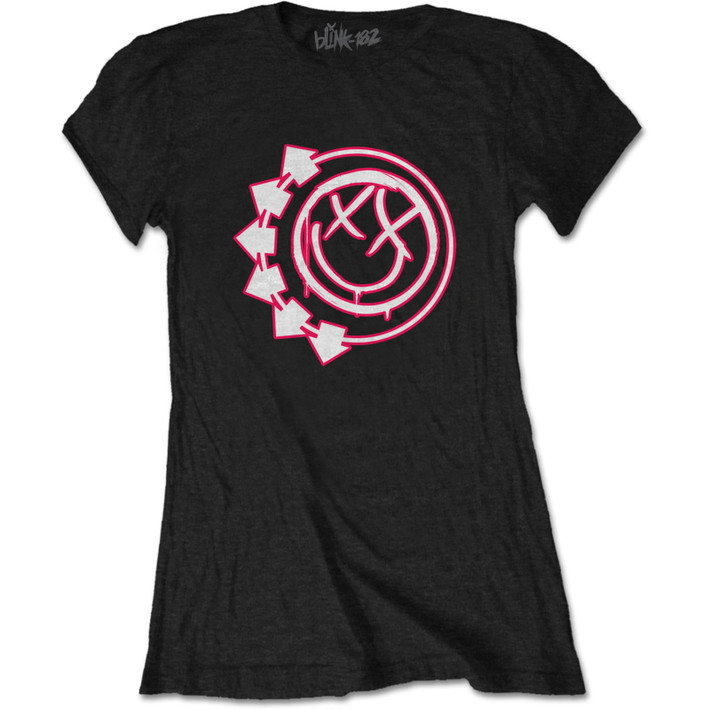 Blink 182 'Six Arrow Smile' (Black) Womens Fitted T-Shirt