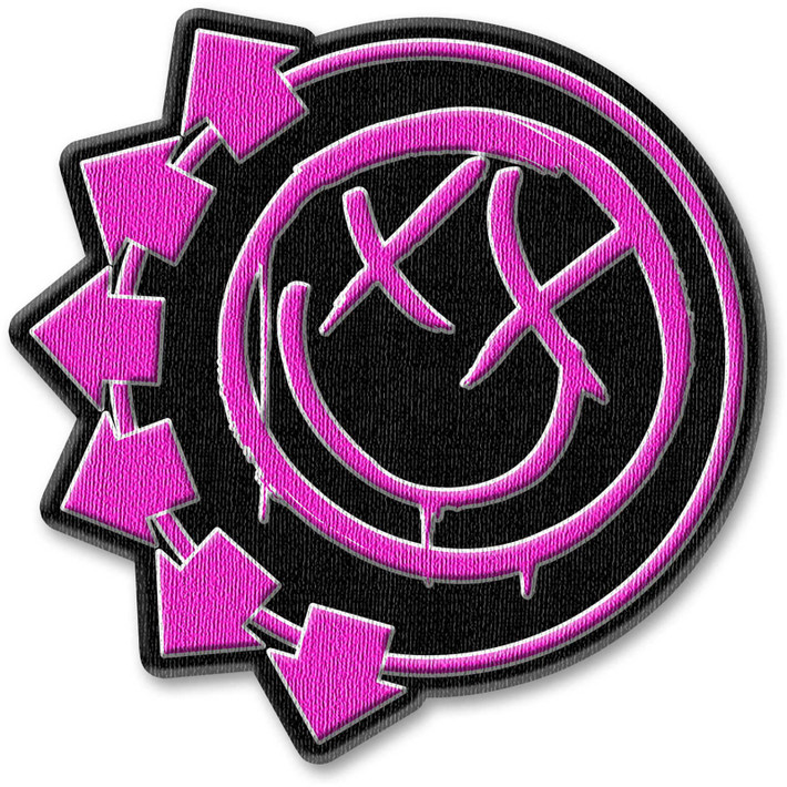 Blink 182 'Pink Neon Six Arrows Smile' (Iron On) Patch