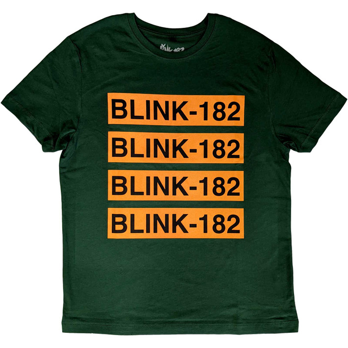 Blink 182 'Logo Repeat' (Pine Green) T-Shirt