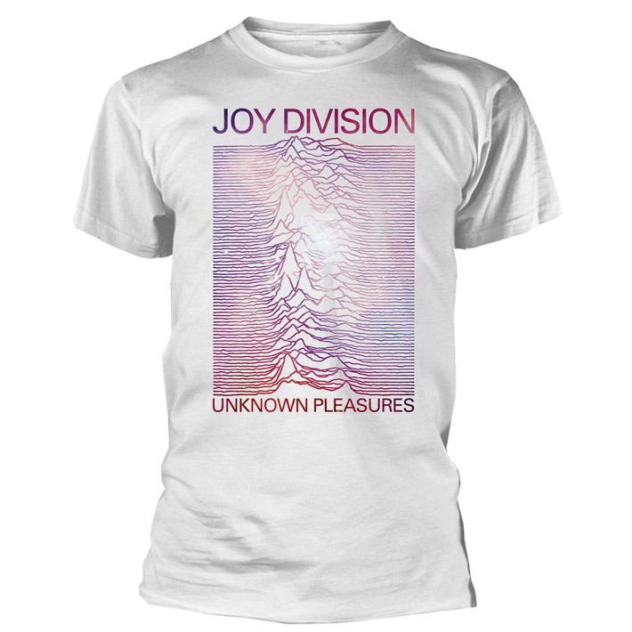 Joy Division 'Space - Unknown Pleasures Gradient' (White) T-Shirt