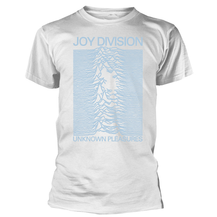 Joy Division 'Unknown Pleasures Blue on White' (White) T-Shirt