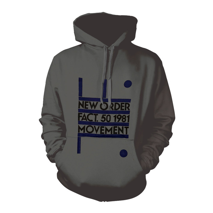 New Order 'Movement' (Grey) Pull Over Hoodie