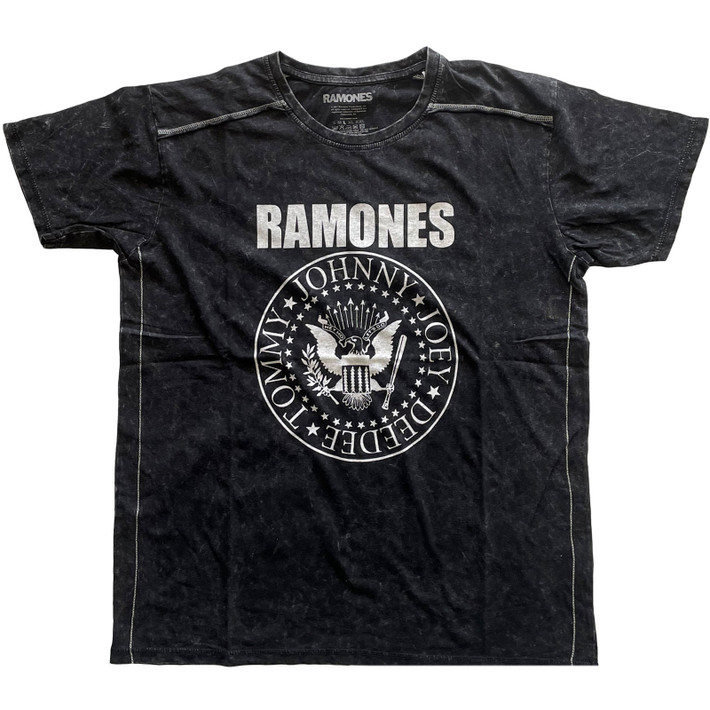 Ramones 'Presidential Seal' (Black) Snow Wash T-Shirt