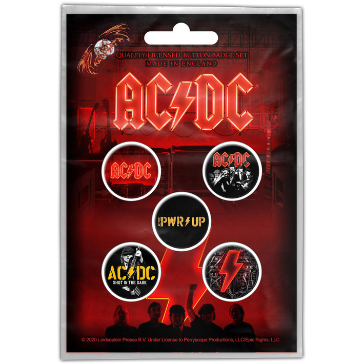 AC/DC 'PWR-UP' Button Badge Pack