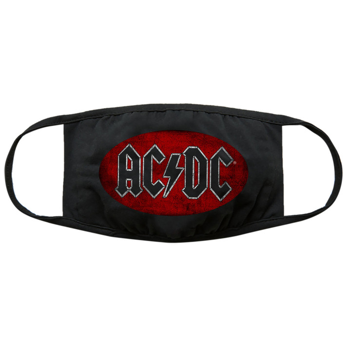 AC/DC 'Oval Logo Vintage' (Black) Face Mask