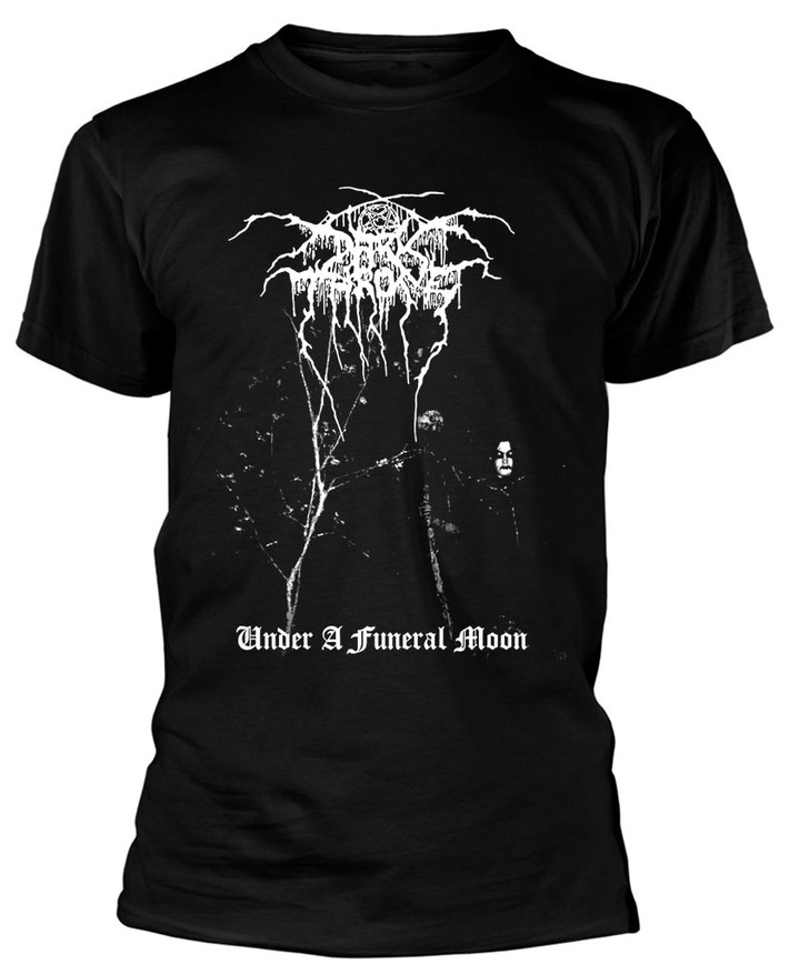 Darkthrone 'Under a Funeral Moon Album' (Black) T-Shirt Front