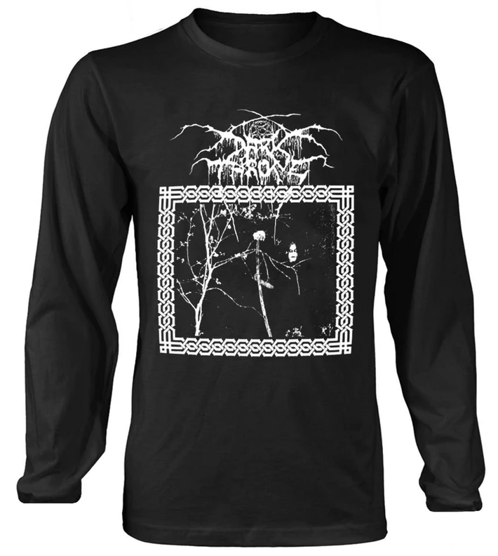 Darkthrone 'Under A Funeral Moon' (Black) Long Sleeve Shirt Front