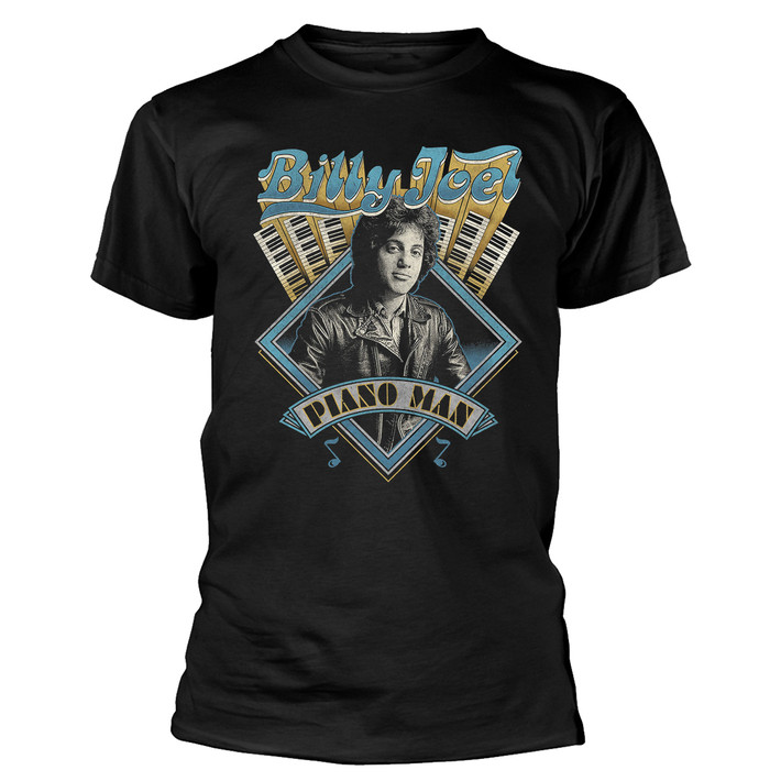 Billy Joel 'Piano Man' (Black) T-Shirt