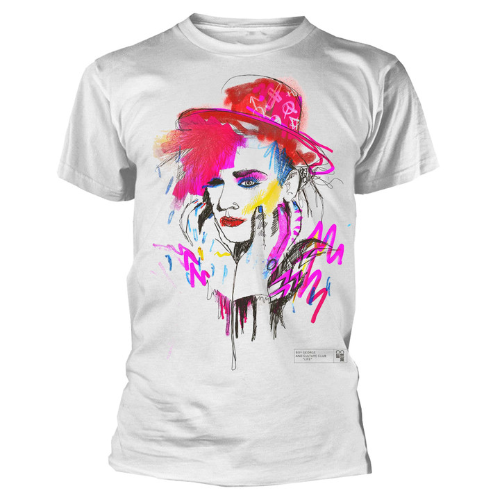 Boy George 'Drawn Portrait' (White) T-Shirt