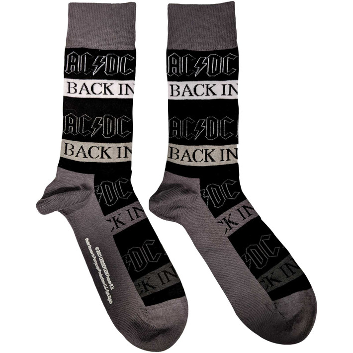AC/DC 'Back In Black' (Black) Socks (One Size = UK 7-11)