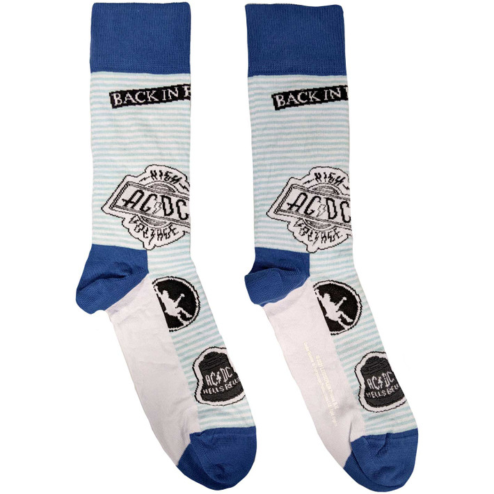 AC/DC 'Icons' (Blue) Socks (One Size = UK 7-11)