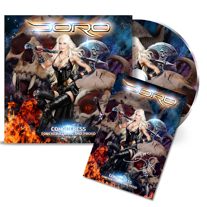 Doro 'Conqueress - Forever Strong And Proud' - CD Jewel Case w/ EYESORE EXCLUSIVE SIGNED PHOTO CARD