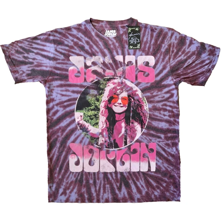Janis Joplin 'Pink Shades' (Dip-Dye) T-Shirt