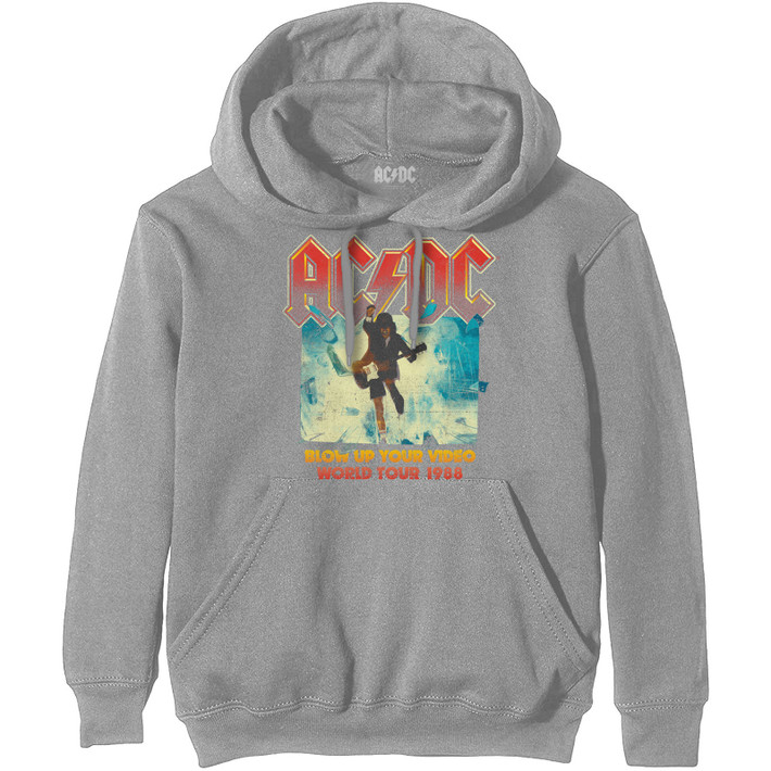 AC/DC 'Blow Up Your Video' (Grey) Pull Over Hoodie