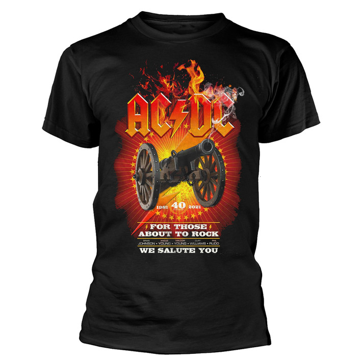 AC/DC 'FTATR 40th Flaming' (Black) T-Shirt